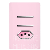 Conjunto Interruptor Duplo Simples + Tomada 10A 4x2 - Novara Especiais Petala